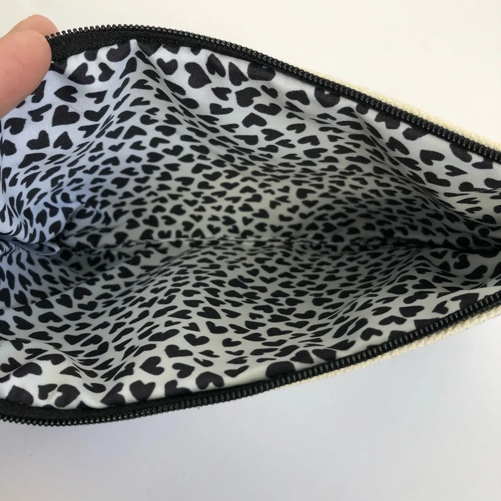 Brighton Geometric Black and Cream LOVE Cosmetic Bag